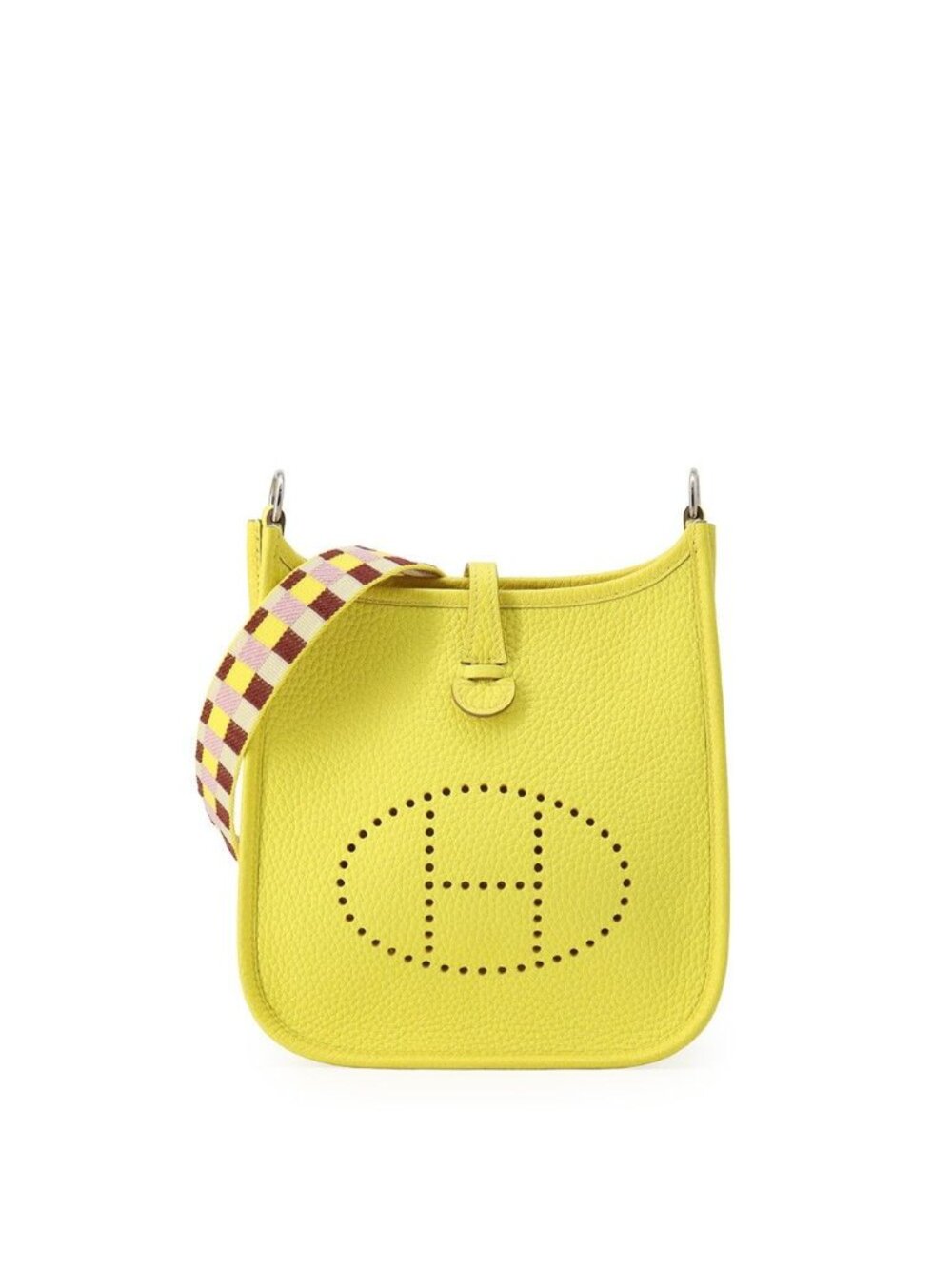 Hermes Evelyne TPM Amazon Maxi Quadrille Lime Silver Taurillon Clemence